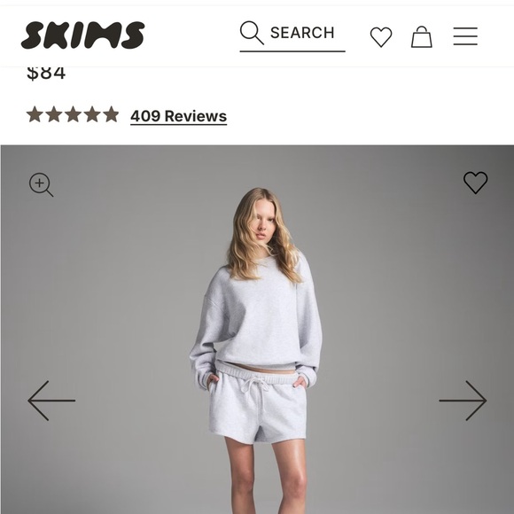 Bundle of 2 SKIMS cotton fleece crewneck sweatshirts - Picture 4 of 6